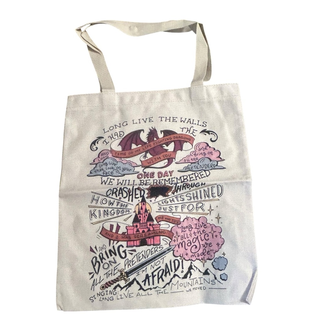 Long Live Lyrics Tote Bag Canvas‎ Shoulder Bag Handbag